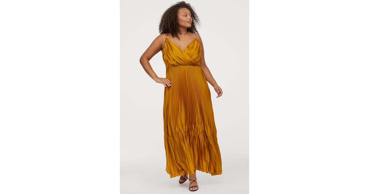 H&m pleated satin dress deals