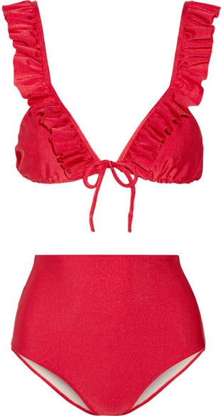 Adriana Degreas - Ruffle-trimmed Triangle Bikini - Red