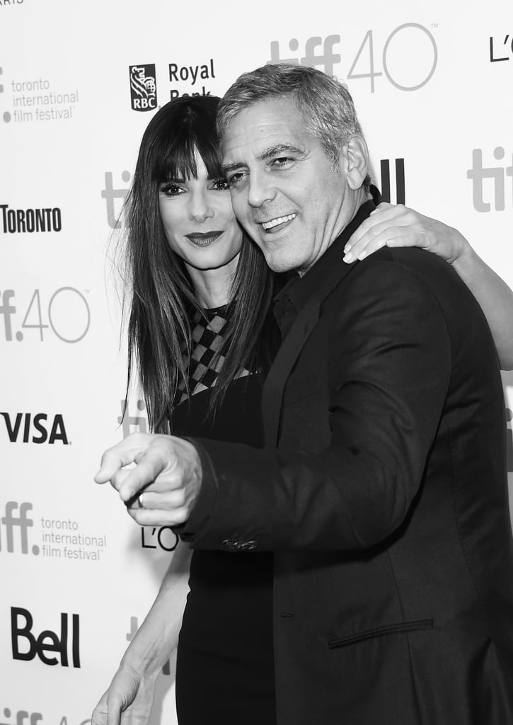 George Clooney And Sandra Bullock Black And White Photos