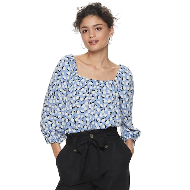 square neck peasant top