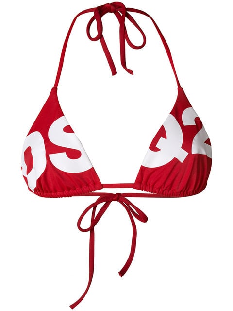 Dsquared2 Logo Printed Bikini Top