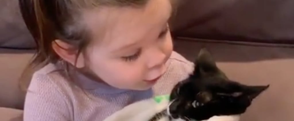 There's Nothing More Precious Than This Little Girl Saying Goodbye to Her Cat Before Vacation