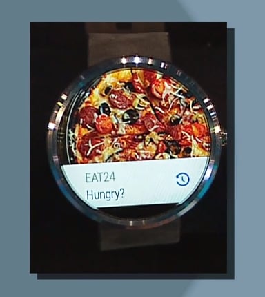 Ordering food with Eat24 in Android Wear.