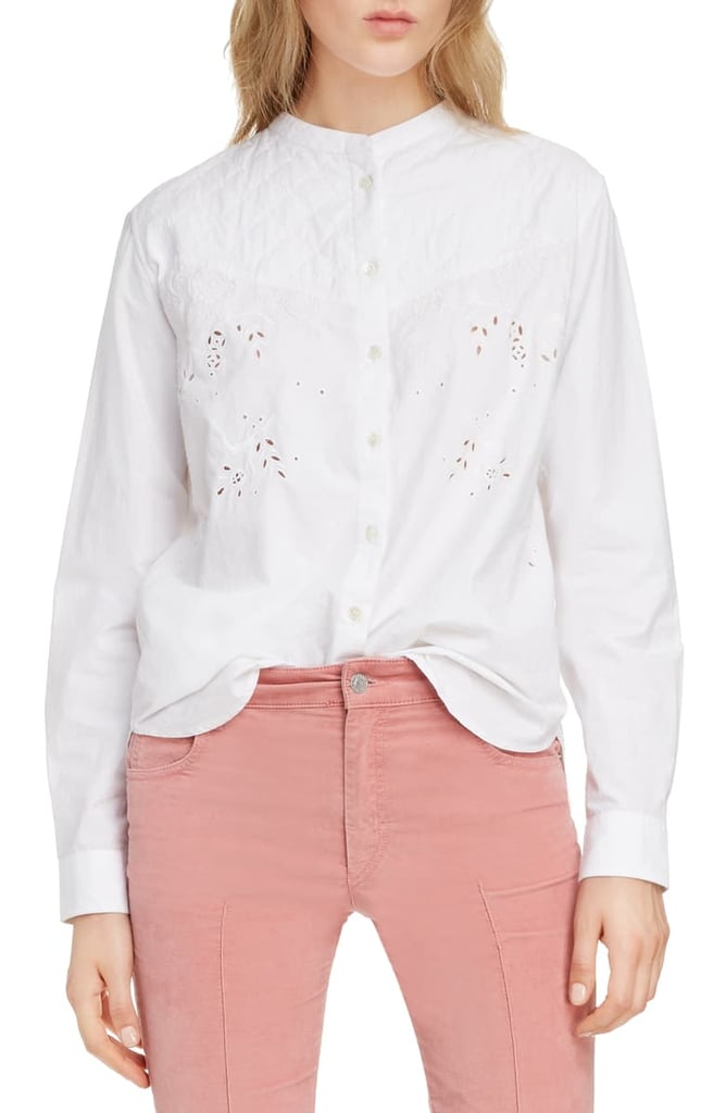 Isabel Marant Étoile Willo Quilted Eyelet Top