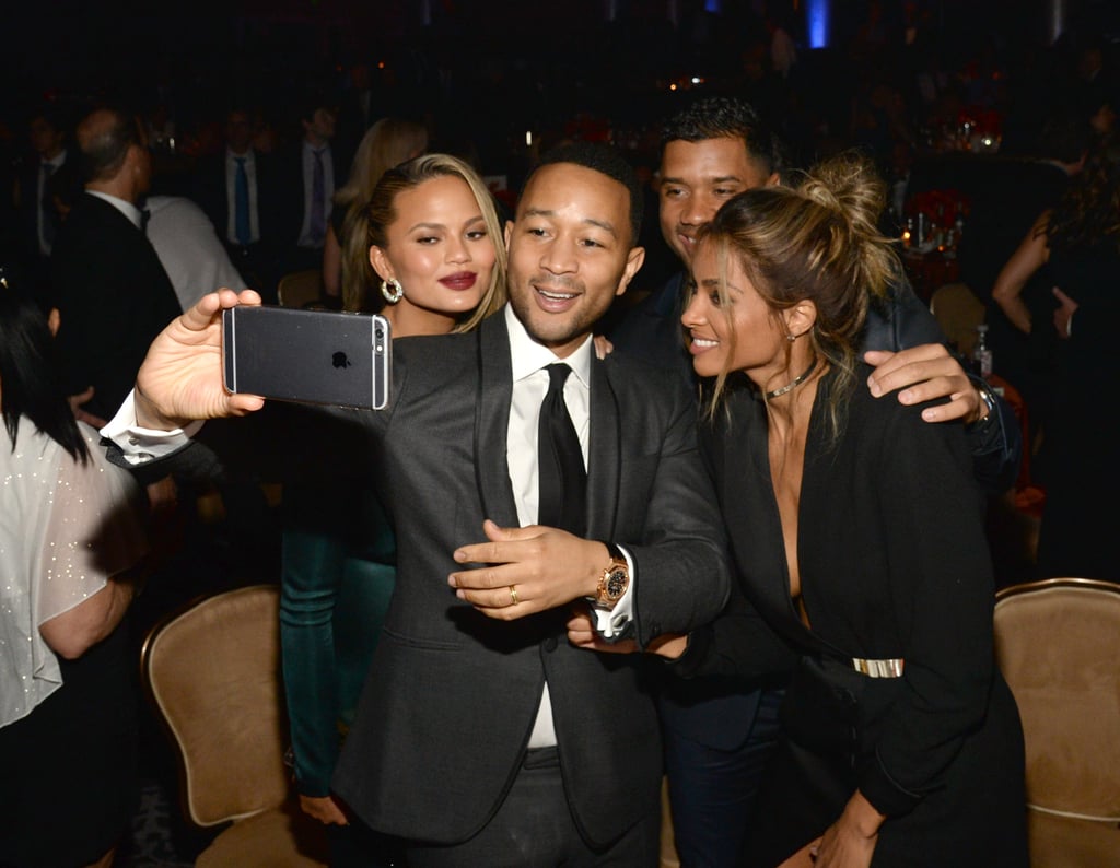 Chrissy Teigen and John Legend at Clive Davis Party 2016