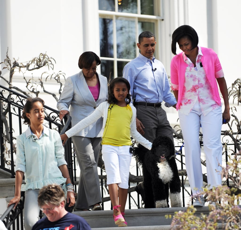 Bo made his grand entrance with the family during the Annual Easter Egg Roll in 2010.