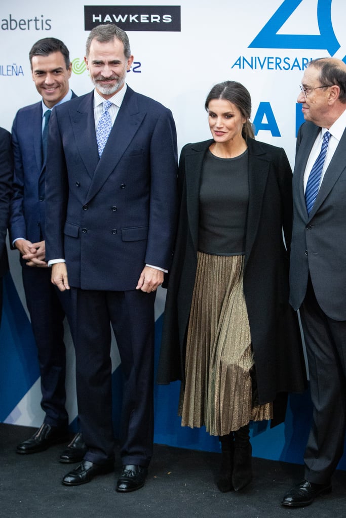 Queen Letizia's Pleated Midi Skirt November 2018