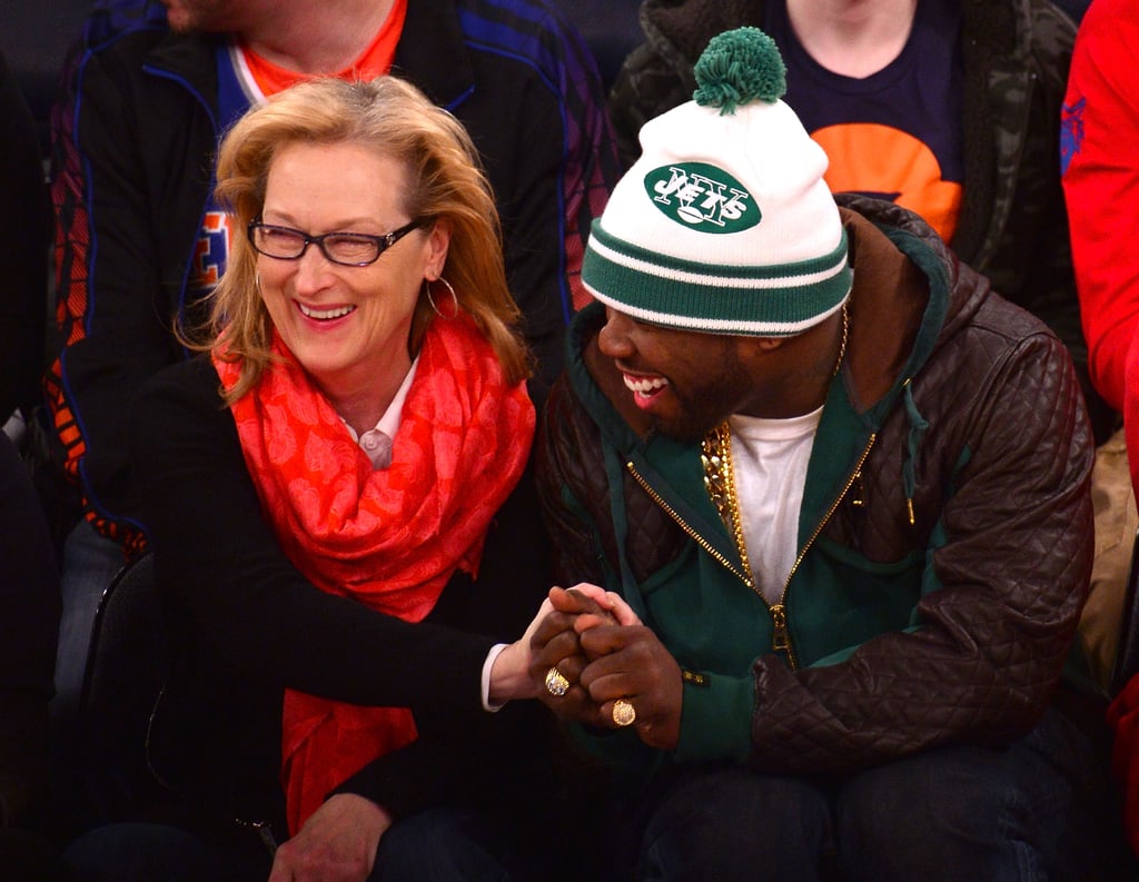 Meryl Streep and 50 Cent at a Basketball Game Together