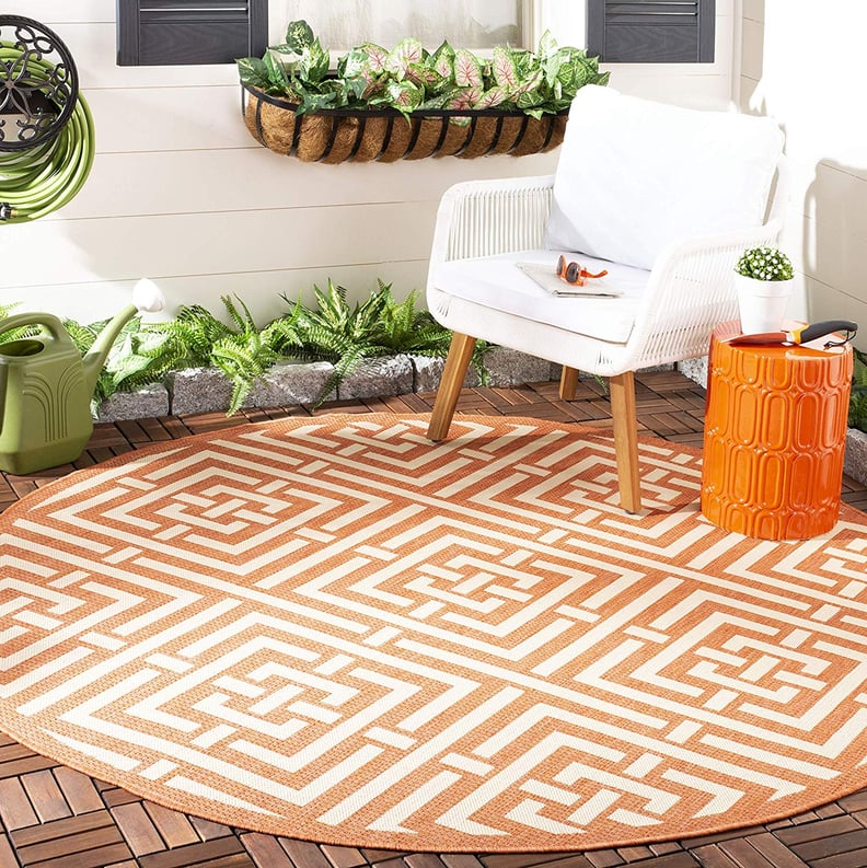 Sumiye Outdoor Rug for Patio Clearance, Waterproof Mat,Reversible Plastic Camping Rugs,Black & Gray Foundry Select Rug Size: Rectangle 4' x 6