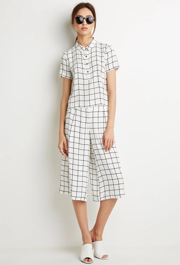 Forever 21 Grid Print Blouse and Gaucho Set ($45)