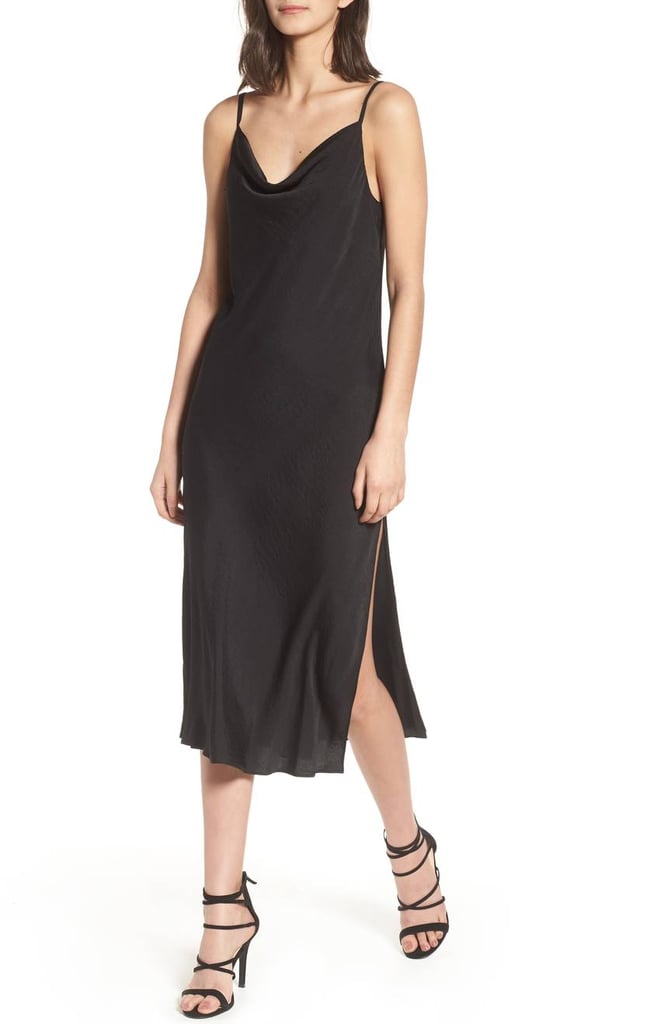 Topshop Cowl Neck Satin Midi Dress