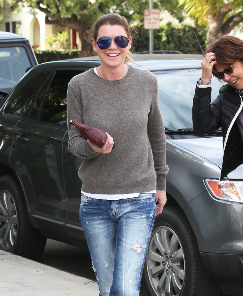 Ellen Pompeo flashed her smile in LA on Friday.