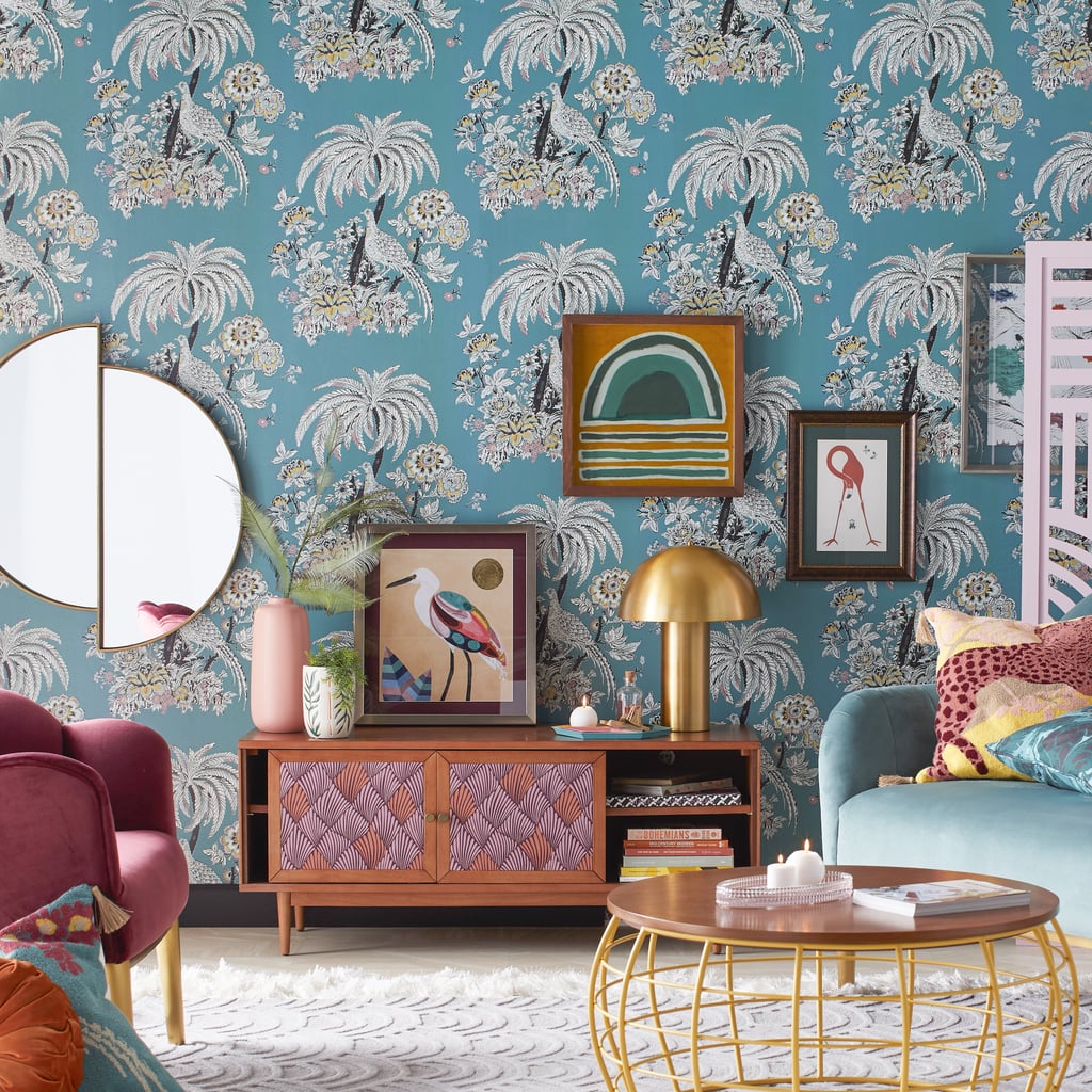 Teal Tropical Toile Peel-and-Stick Wallpaper