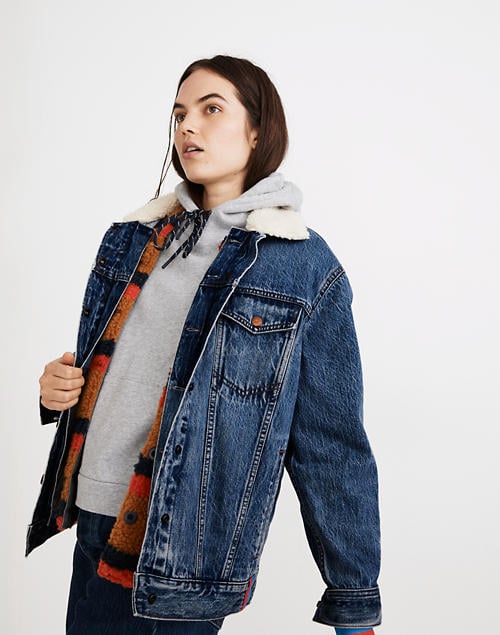 Madewell x Kule Sherpa-Lined Oversize Jean Jacket