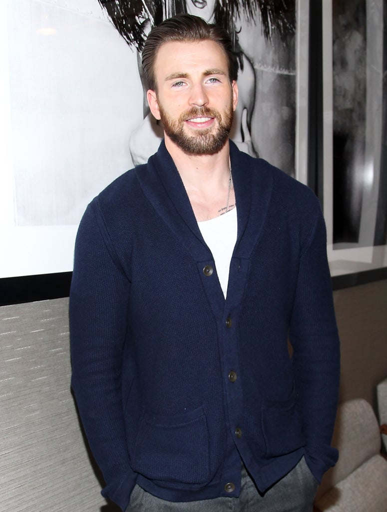 Chris Evans's handsome beard was on display at Equinox's Gold Meets Golden event.