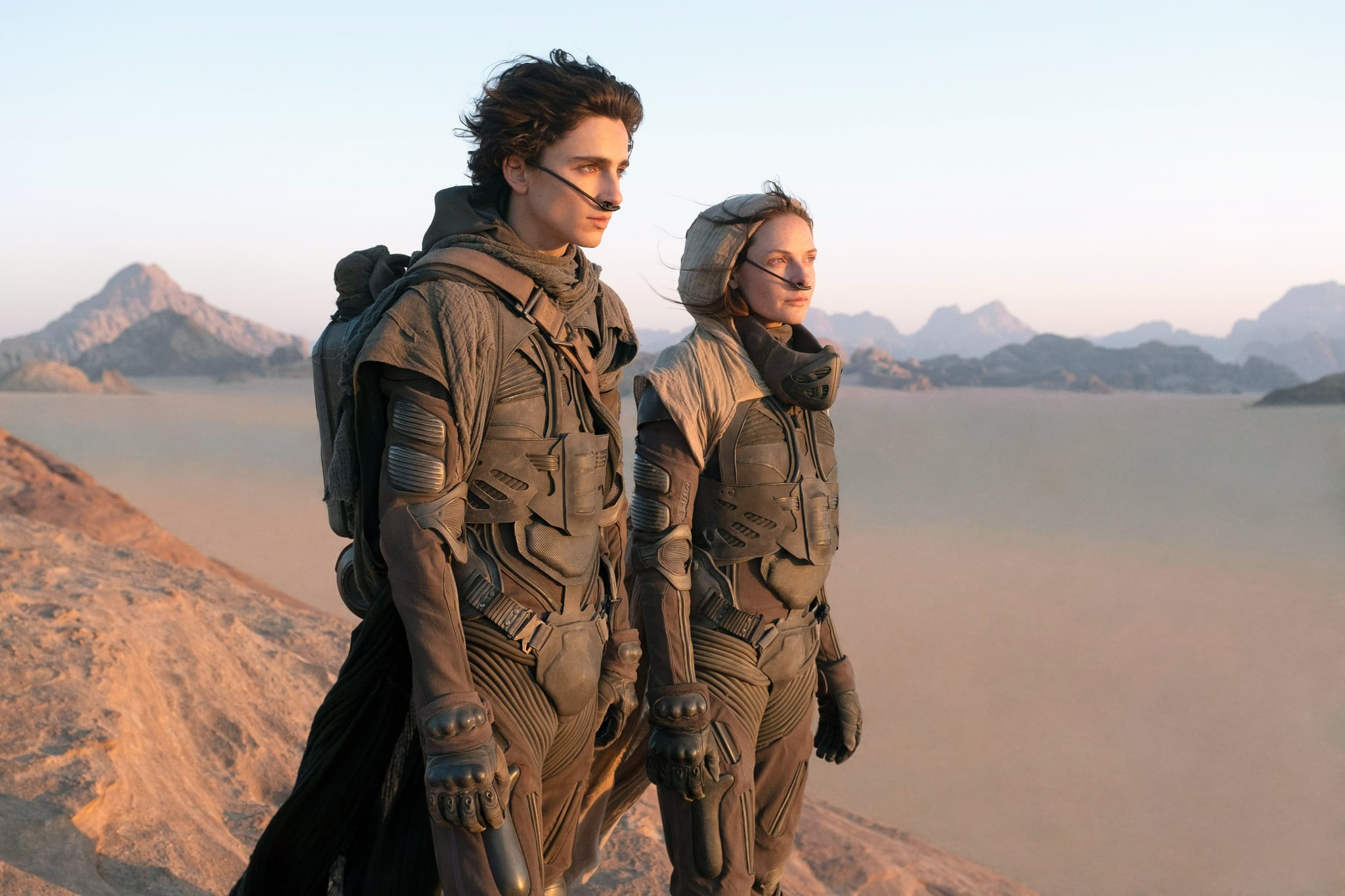 DUNE, from left: from left: Timothee Chalamet, Rebecca Ferguson, 2020. ph: Chiabella James /  Warner Bros. / Courtesy Everett Collection