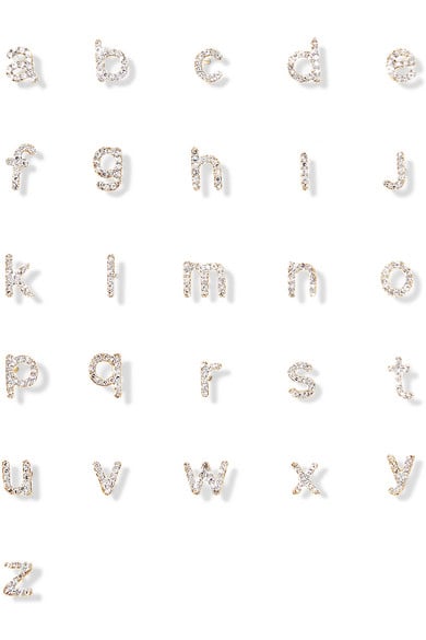 Stone and Strand Alphabet 14-Karat Gold Diamond Earrings