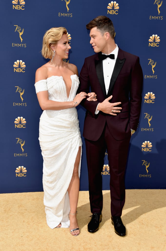 Scarlett Johansson and Colin Jost at the 2018 Emmys