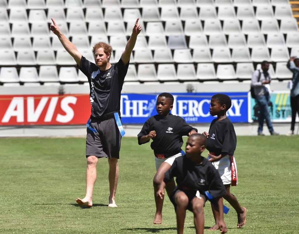 Prince Harry Plays Rugby With Sharks in South Africa