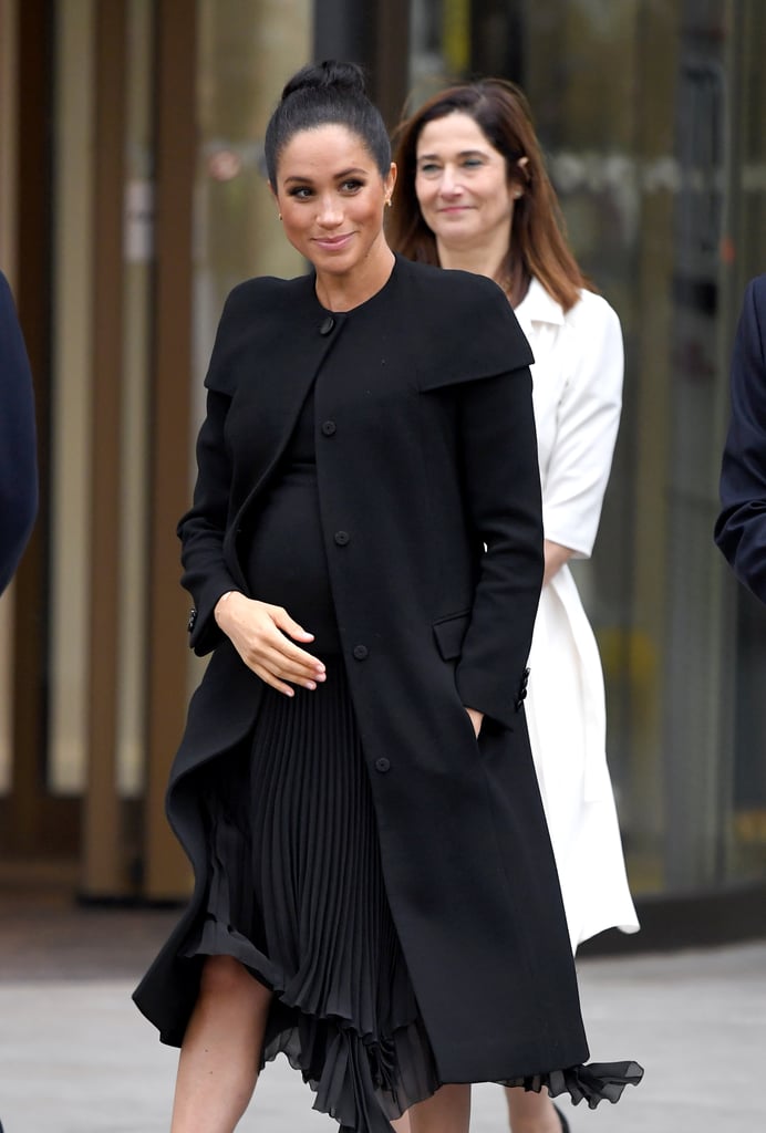 Meghan Markle's Black Givenchy Coat ACU Visit Jan. 2019