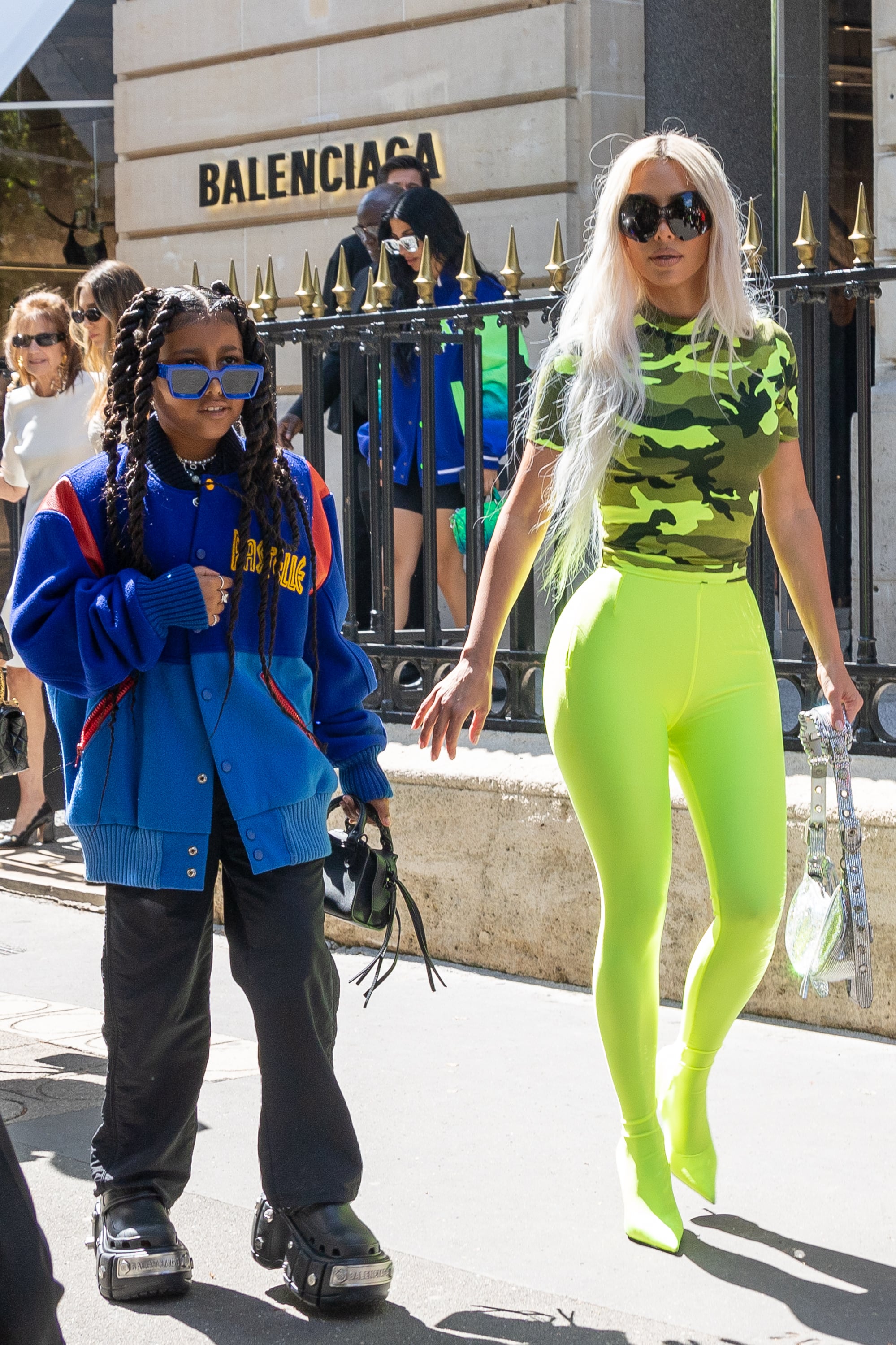 Kim Kardashian's Tight Neon Green Pants At Paris Fashion Week
