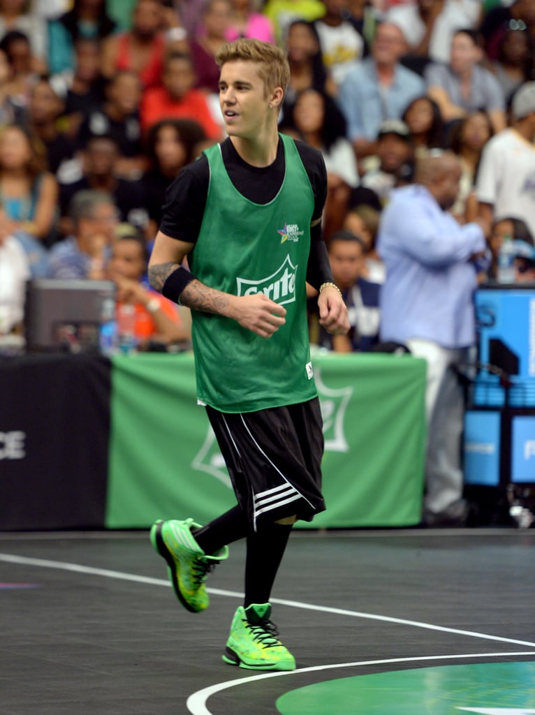 Justin Bieber participated in the Sprite Celebrity Basketball Game in LA on Saturday.