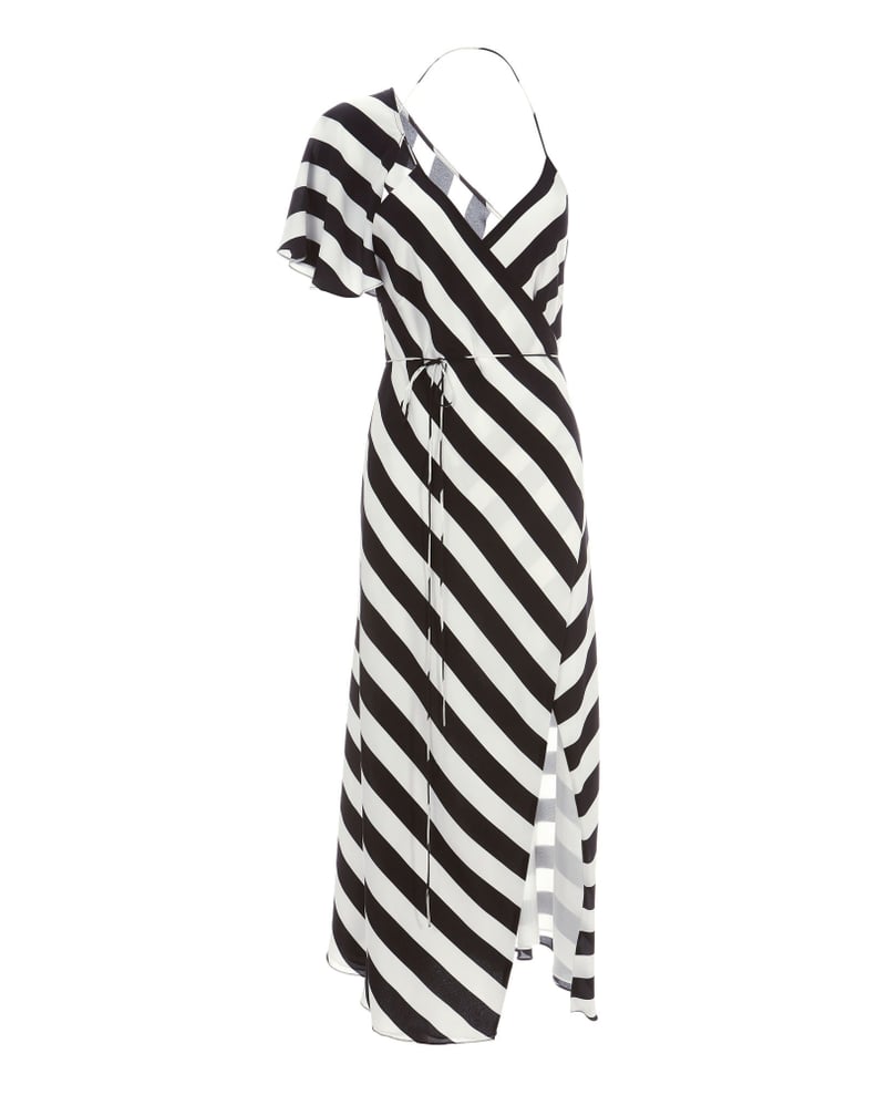 Michelle Mason Striped Wrap Midi Dress