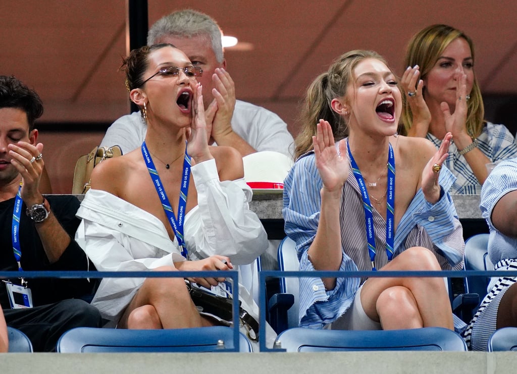 Gigi and Bella Hadid at US Open in Button-Downs 2018