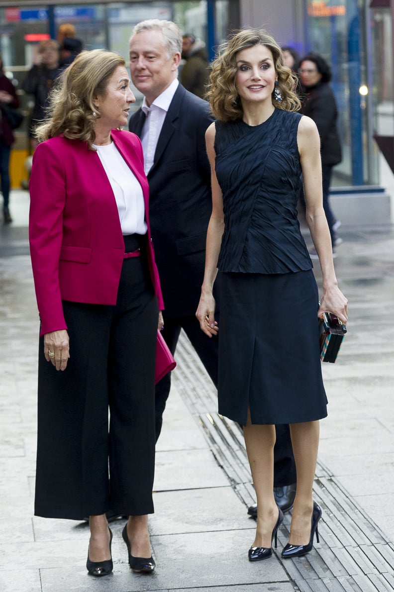 Queen Letizia Looked Very Chic in a Navy Set