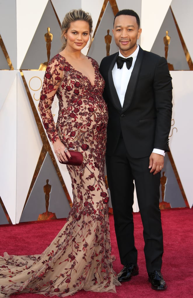Chrissy's Oscars look was a Fall '16 Marchesa dress that she plucked straight off the runway. After tweaking the design's plunging neckline and rose-appliquéd train, Chrissy was ready to go, accessorizing with a Swarovski clutch and Lorraine Schwartz jewels.