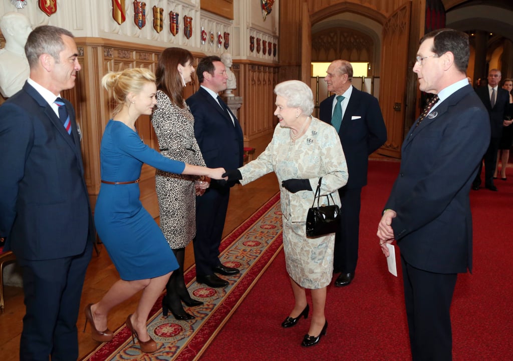 Carey Mulligan met Queen Elizabeth at a reception for the British film industry at Windsor Castle in April 2013.