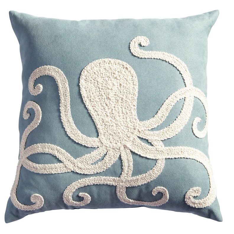 Octopus Embroidered Pillow