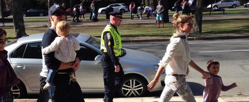 Tom Brady and Gisele at the Boston Marathon