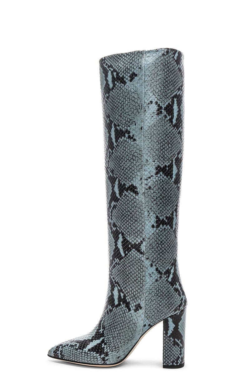 Paris Texas Knee High Boot in Jeans Snake