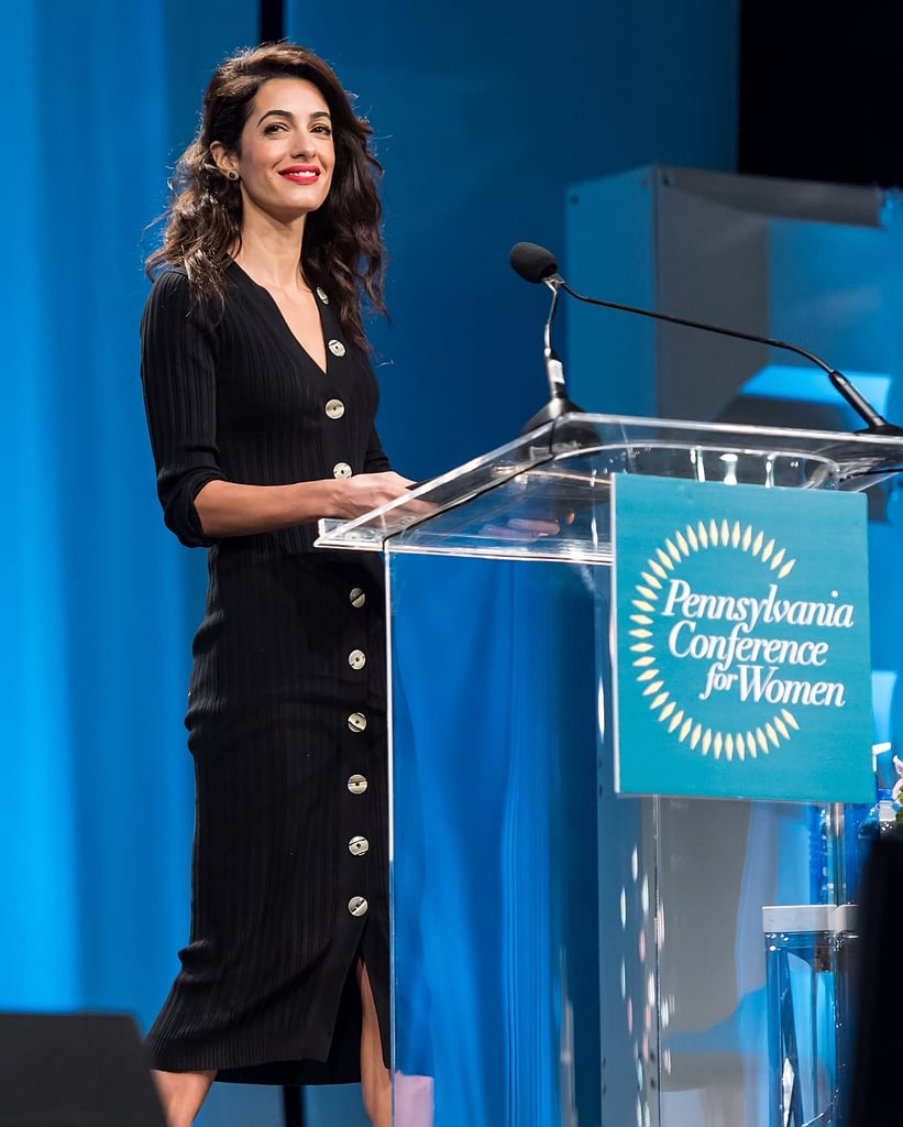 Amal Clooney Paule Ka Black Sweater Dress