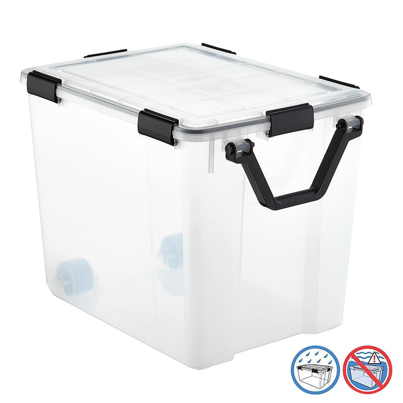 A Storage Container With Wheels: G103 qt. Weathertight Tote with Wheels
