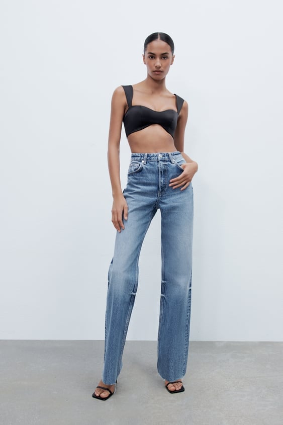 Zara Wide Leg Full Length Jeans