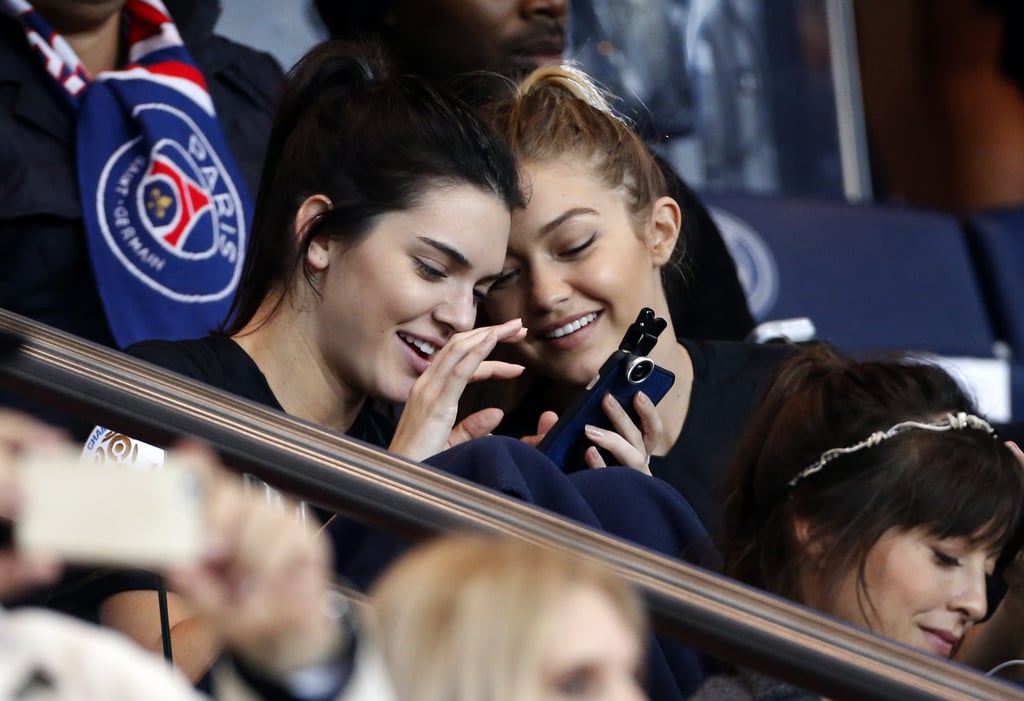 Gigi Hadid and Kendall Jenner Take Selfies at a Soccer Game