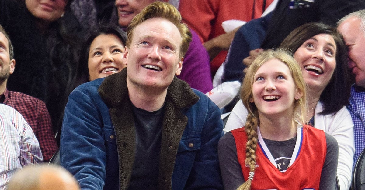 Conan O'Brien and Kids at the Clippers Game January 2016 PS Celebrity