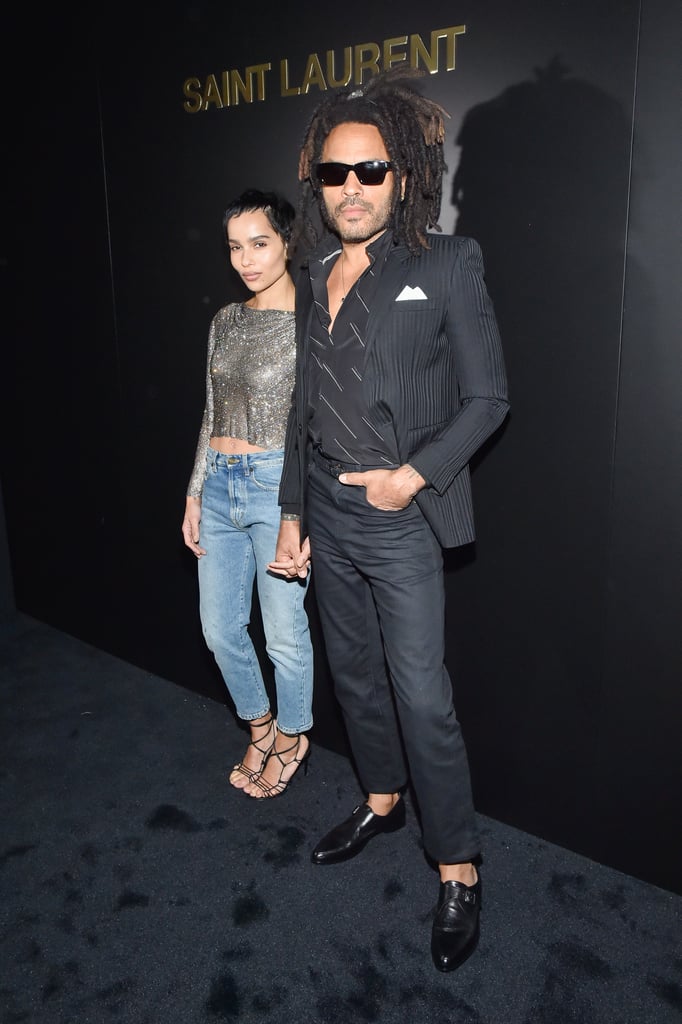 Zoë and Lenny Kravitz's Outfits at Saint Laurent Show