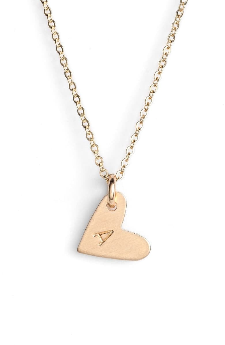 A Personalized Present: Nashelle 14k-Gold Fill Initial Mini Heart Pendant Necklace