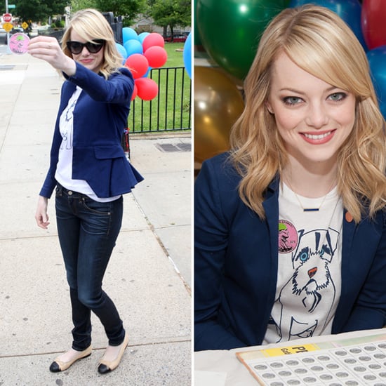 Emma Stone Peplum Jacket Popsugar Fashion