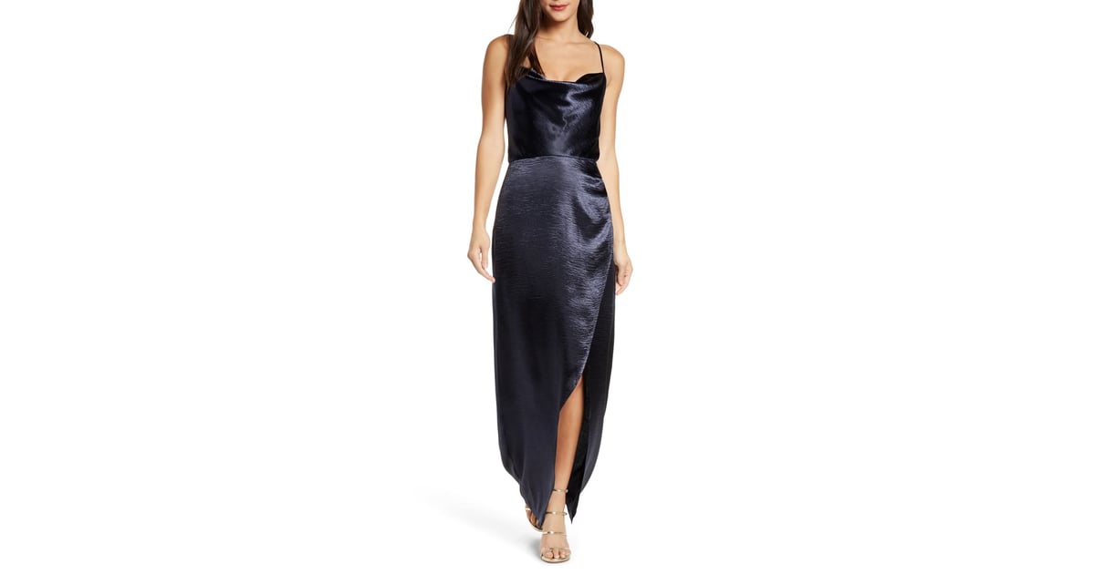 WAYF The Molly Cowl Neck Rumpled Satin Gown | Best Holiday Party ...