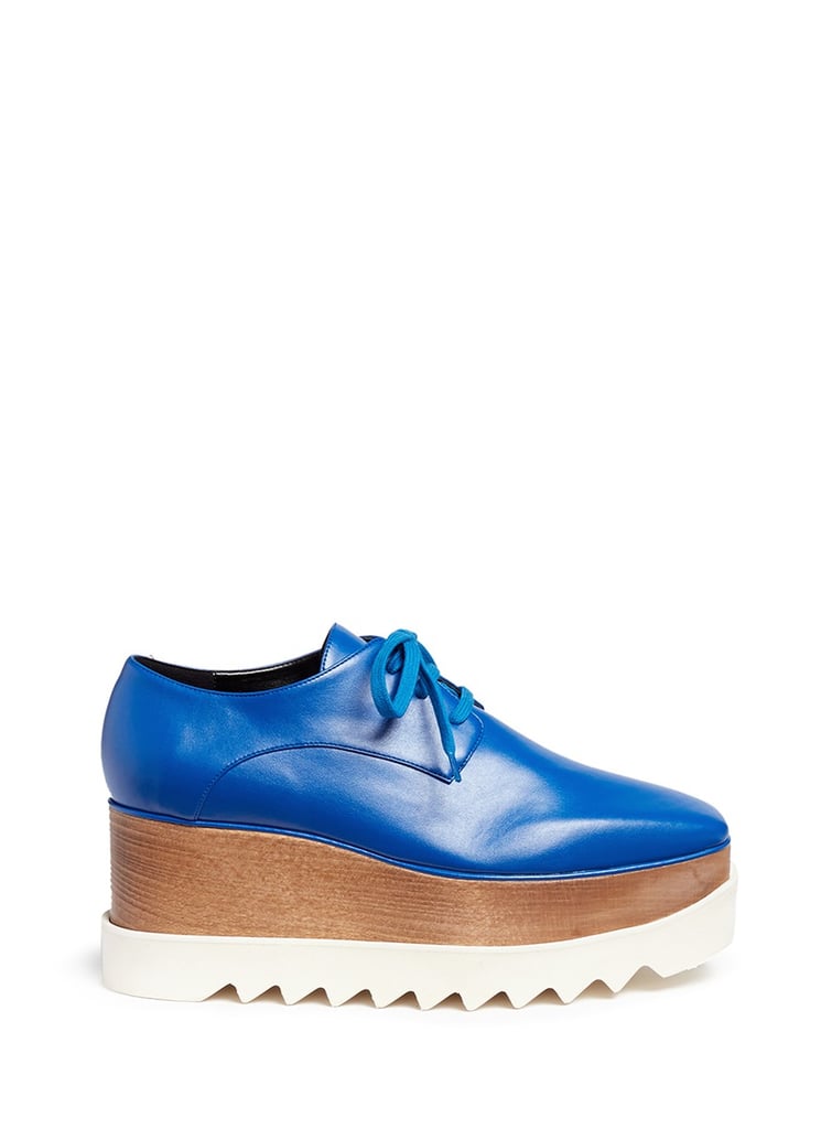 Stella McCartney 'Elyse' wood platform faux leather Derbies ($995)