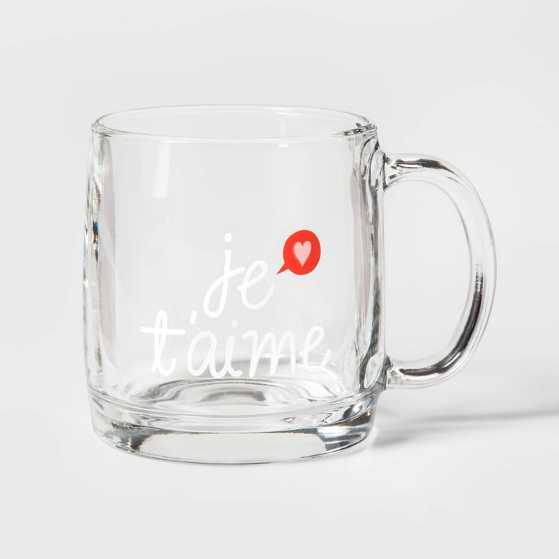 Jet'aime Glass Coffee Mug