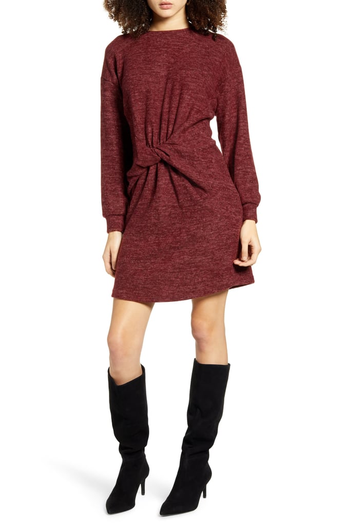 All in Favour Twist Front Sweater Dress