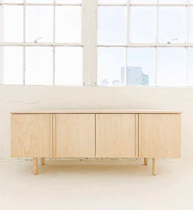Minimalist Maple Credenza