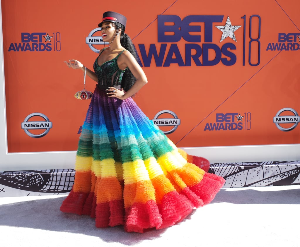 Janelle Monae Rainbow Dress at the BET Awards 2018