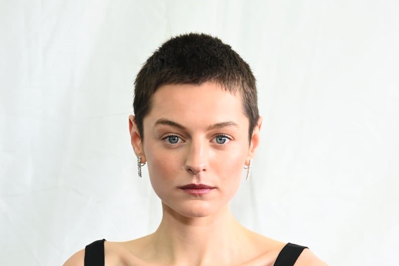 Emma Corrin's Velvet Crop Hairstyle