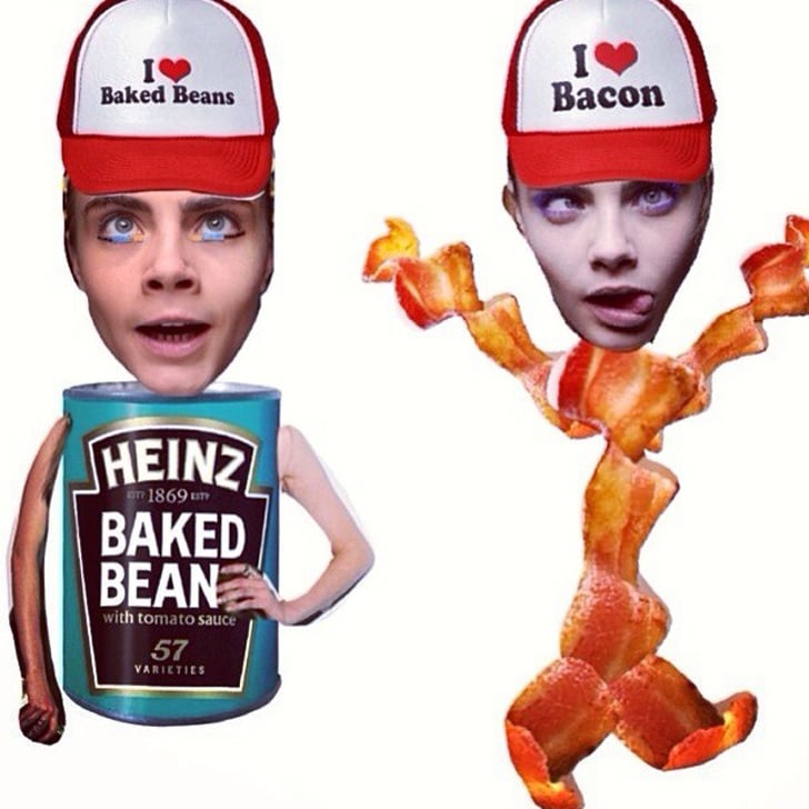 How does a model celebrate a big event like 1,000 Instagrams? With a hearty meal of bacon and beans, of course!
Source: Instagram user caradelevingne